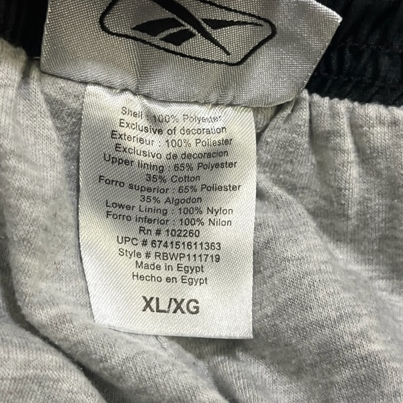 Vintage Y2K Reebok Nylon Track Pants Mens XL Black Gray Baggy Wide Leg - Picture 9 of 16